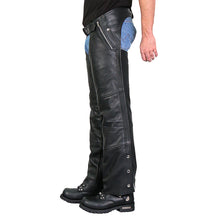 Hot Leathers CHM1010 Menâ€™s Black 4 Pocket Leather Chaps with Lining