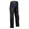 Hot Leathers CHM5001 USA Made Men's 'Cloak' Classic Black Premium Leather Motorcycle Chaps