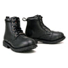 Milwaukee Leather women's black full grain leather motorcycle riding boots with lace-up closure and classic design.