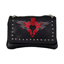 Hot Leathers CPE2001 Reflective Heart with Studs Clip Pouch-8â€X5â€X1â€