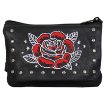 Hot Leathers CPE2103 Embroidered Clip Pouch Purse with Rose and Stars