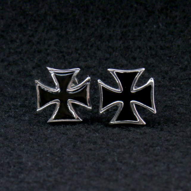 Hot Leathers Iron Cross Post Earrings featuring metal cross designs, perfect for accessories and edgy style.