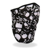 Hot Leathers Skull and Crossbones face wrap neck warmer, black safety face mask with crossbones design, suitable for face and neck coverage.