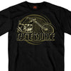 Black men's chopper T-shirt from Hot Leathers featuring official Cycle Source Magazine design, perfect for motorcycle event enthusiasts.