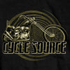 Black men's chopper T-shirt from Hot Leathers featuring the Official Cycle Source Magazine CSM1006 design, perfect for motorcycle events.