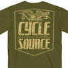 Official Cycle Source Magazine CSM1007 Menâ€™s Eagle Military Green T-Shirt
