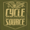 Official Cycle Source Magazine CSM1007 Menâ€™s Eagle Military Green T-Shirt