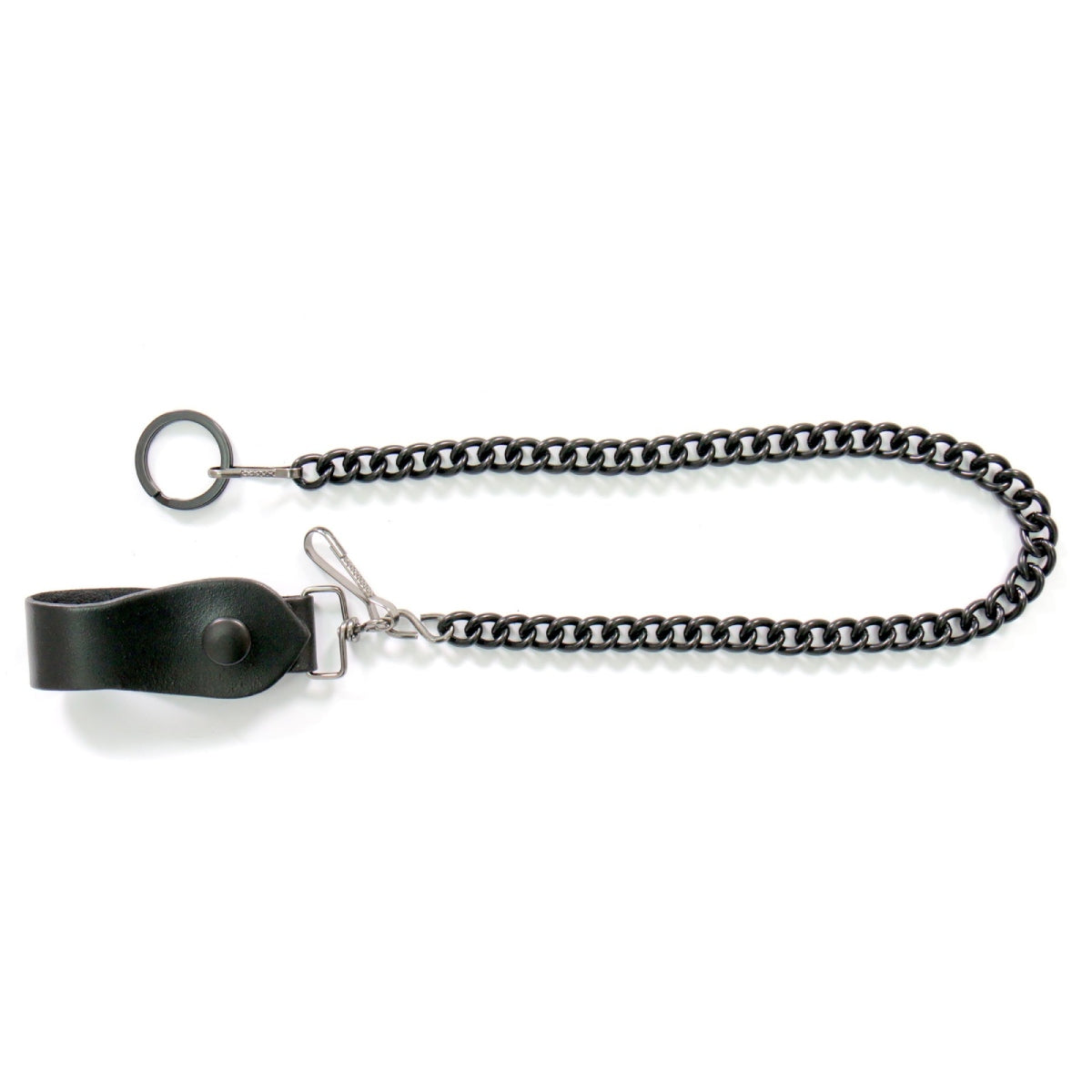 Hot Leathers 18-inch black metal wallet chain from the CWA1045 collection, designed for durable style and secure wallet attachment.