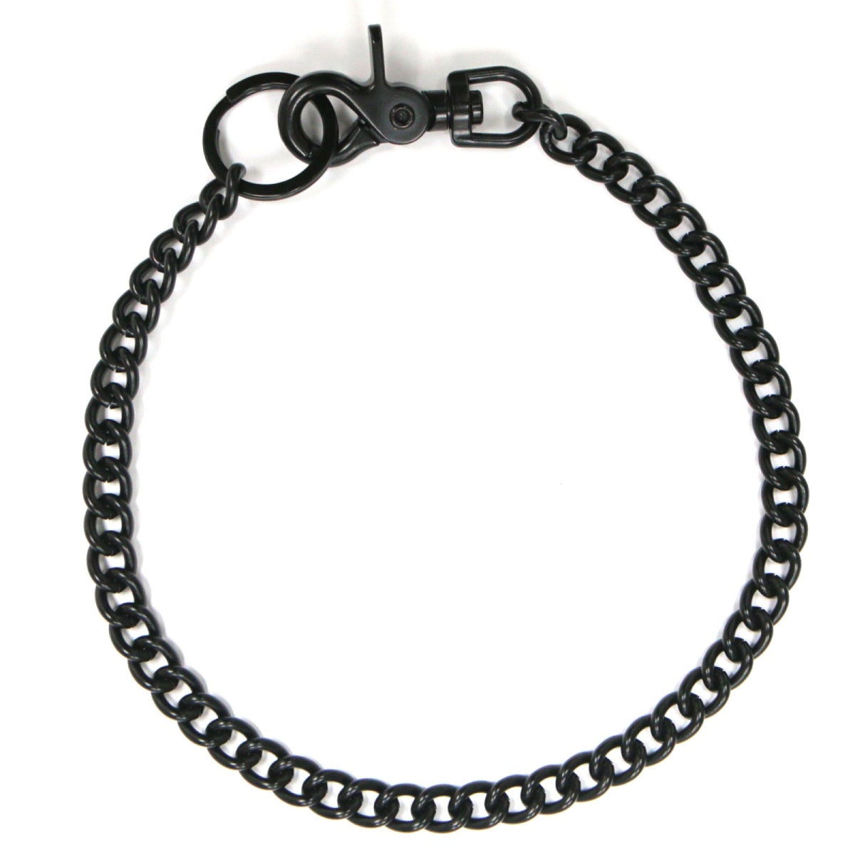 Black 18-inch leather wallet chain by Hot Leathers featuring metal link design, attached to a wallet.