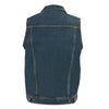 Milwaukee Leather DM1331 Men's Blue Snap Front Denim Vest with Shirt Collar