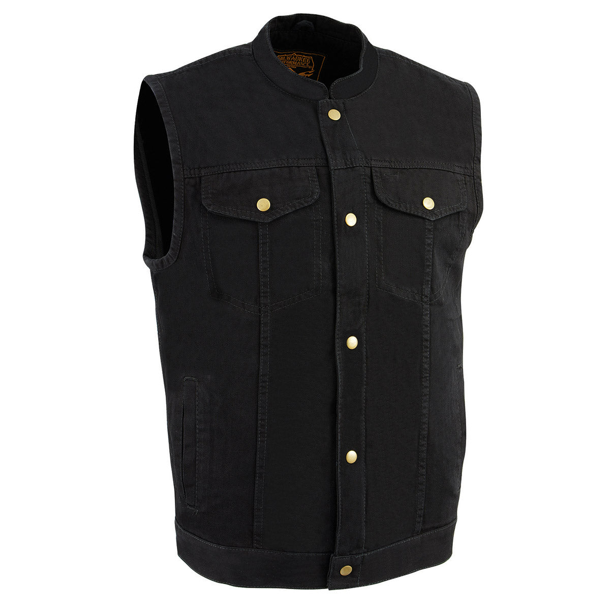 Milwaukee Leather DM2238 Men's Black Denim Snap Front Club Style Vest