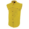 Milwaukee Leather DM4008 Men's Yellow Lightweight Sleeveless Denim Shirt