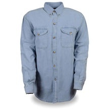 Milwaukee Leather DM993 Men’s Blue Lightweight Cotton Long Sleeve Denim Shirt