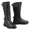 Milwaukee Leather Dream Girl women's 12-inch black leather motorcycle boots with knee-high design and sturdy sole.