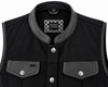 Biker Club-Style Black Denim Anarchy Vest with Concealed Carry Pockets on Both Sides | HL21689BLACK
