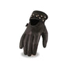 MG7765 Women's Black Leather Driving Gloves with Gel Palms