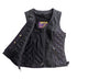 Purple Bandida women's motorcycle fringe leather vest by FIRST MFG with fringe details and fitted design.