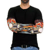 Hot Leathers Fire Biker Arm Sleeve showcasing a fiery design, made of durable fabric, ideal for motorcycle enthusiasts.