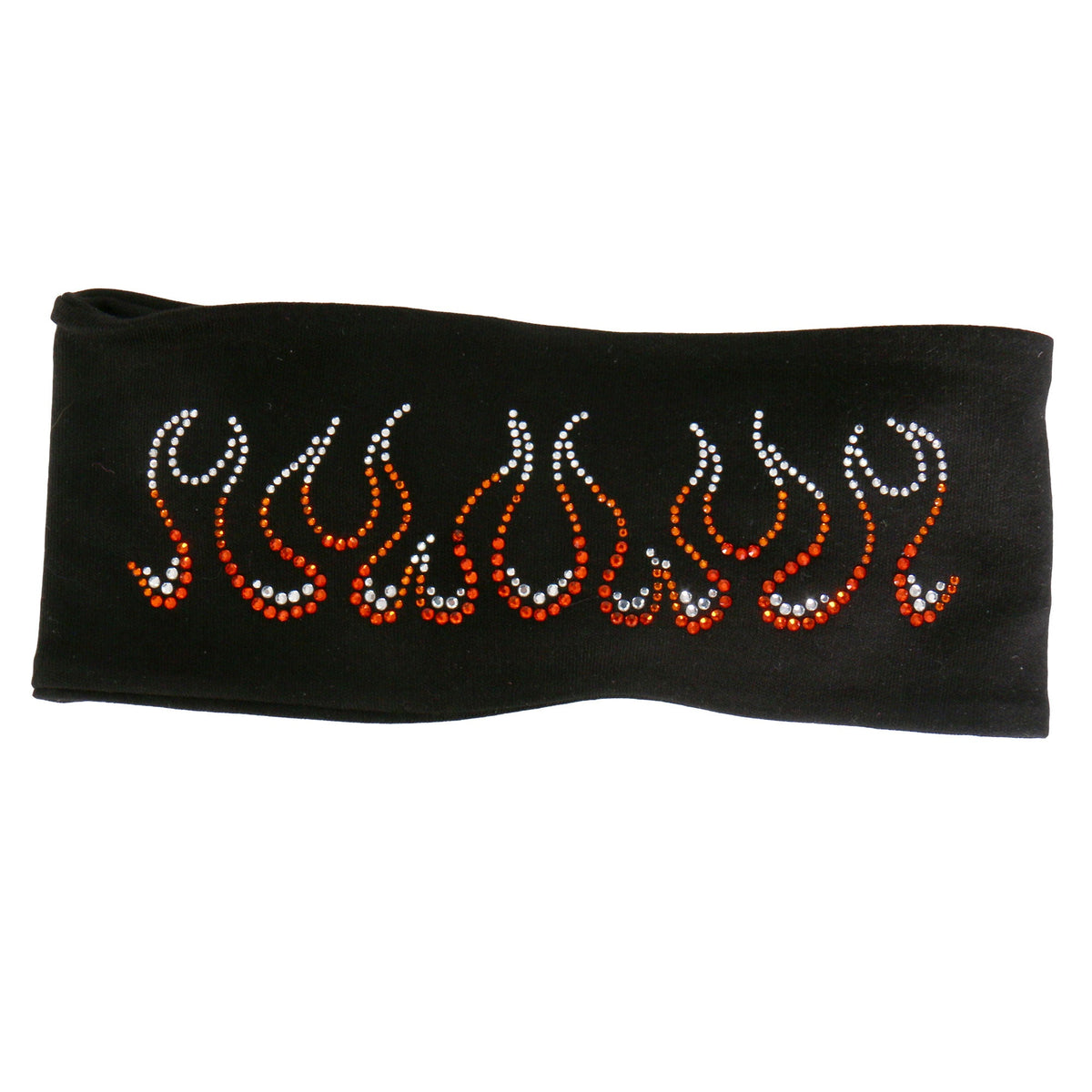 Hot Leathers Flames Bling Head Wraps, stylish hair accessory with flame and rhinestone design, perfect for bold fashion statements.