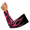 Pink flames design Hot Leathers arm sleeve featuring bold flame patterns on comfortable fabric for motorcycle or casual wear.