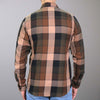 Men's Hot Leathers Sidewinder flannel long sleeve shirt in black and red with a checkered pattern, casual textile clothing.