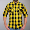 Hot Leathers FLM2014 Men's 'Gold and Black' Flannel Long Sleeve Shirt