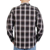Men's white and black flannel long sleeve shirt by Hot Leathers, casual textile clothing with button-up front and plaid pattern.