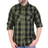 Hot Leathers FLM2027 Men's OD Green and Black Long Sleeve Flannel Shirt