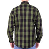 Hot Leathers FLM2027 Men's OD Green and Black Long Sleeve Flannel Shirt