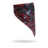 Red paisley face wrap and neck warmer by Hot Leathers, designed for face and neck safety, with a stylish pattern.