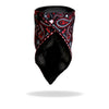 Hot Leathers red paisley face wrap and neck warmer, stylish safety accessory for cold weather, with a vibrant paisley pattern.