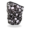 Hot Leathers Skull and Crossbones face wrap neck warmer, black safety accessory with bold skull design, perfect for outdoor wear.