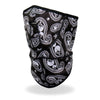 Hot Leathers paisley skull face wrap neck warmer, versatile face and neck safety accessory with bold skull and paisley design.