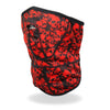 Hot Leathers Ancient Skulls face and neck warmer, designed for safety and warmth, with a skull pattern on stretchy fabric.