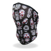 Hot Leathers Sugar Skulls face and neck warmer with vibrant skull design, made for face, neck, and safety protection.