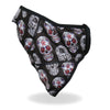 Hot Leathers Sugar Skulls face and neck warmer with vibrant skull design, made for face and safety protection.