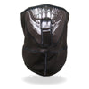 Hot Leathers Skull Face Wrap Neck Warmer showing a skull design, made for face and neck safety, in black with detailed graphics.