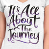 Hot Leathers Ladies White "It's All About The Journey" short sleeve V-neck shirt, featuring a scenic graphic design.