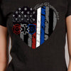 Black Hot Leathers Heart First Responders ladies T-shirt with event date and graphic design, ideal for support and awareness.