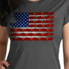 Women's Charcoal Short Sleeve Flag Rose T-Shirt by Hot Leathers, featuring patriotic flower design and event-dated style.