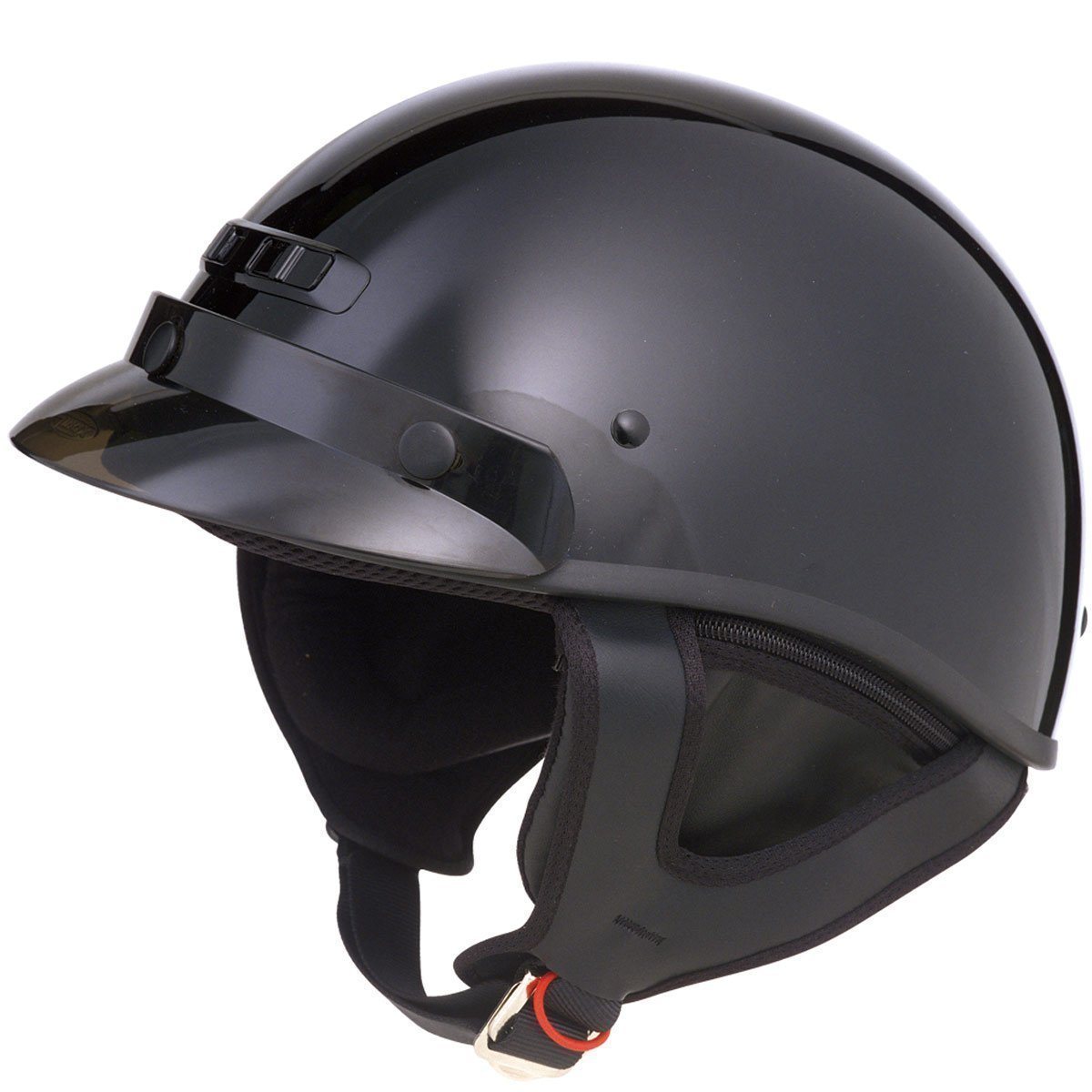 9MM GERMAN BEANIE HELMET GLOSS BLACK 3X - HighwayLeather