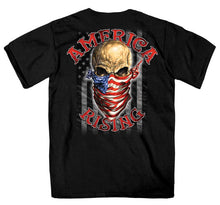 Hot Leathers GMD1364 Mens 'Skull Bandanna - America Rising' Black T-Shirt