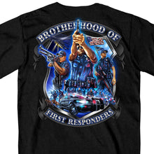 Hot Leathers GMD1449 Men's 'Brotherhood of First Responders Police' Black T-Shirt