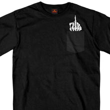 Hot Leathers GMP1433 Menâ€™s â€˜Skeleton Middle Fingerâ€™ Pocket Black T-Shirt