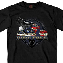 Hot Leathers GMS1115 Menâ€™s â€˜Flag Bike Bikerâ€™ Black T-Shirt