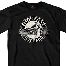 Hot Leathers GMS1246 Men's Black 'Circle Bike - Ride Fast-Live Hard' T-Shirt