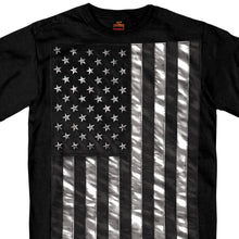 Hot Leathers GMS1334 Menâ€™s â€˜Jumbo Black and White US Flagâ€™ Black T-Shirt