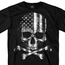 Hot Leathers GMS1372 Menâ€™s â€˜Flag Skullâ€™ Black Short Sleeve T-Shirt