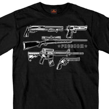 Hot Leathers GMS1409 Menâ€™s â€˜Freedom Gunsâ€˜ Short Sleeve Black T-Shirt