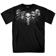 Hot Leathers GMS1423 Menâ€™s â€˜Five Skullâ€˜ Short Sleeve Black T-Shirt